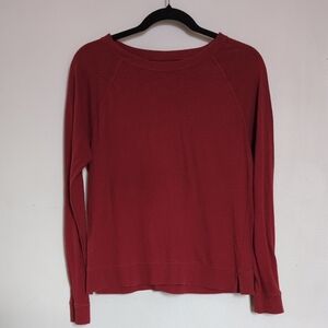 Loft red round-neck sweater with ribbed cuffs women's size M